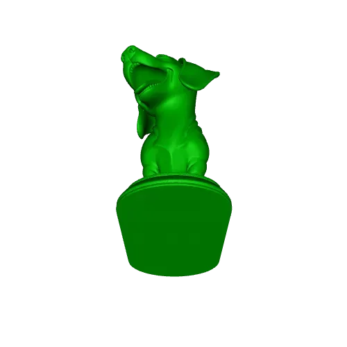 3692 Laughing Dachshund — Color 3D-Printed Statue STL — Image 6 of 9