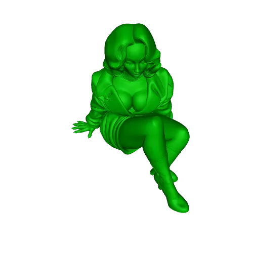 Seated Female Figure Sculpture 3D Printable — Image 4 of 4