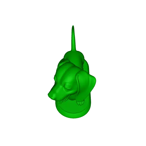3692 Laughing Dachshund — Color 3D-Printed Statue STL — Image 9 of 9