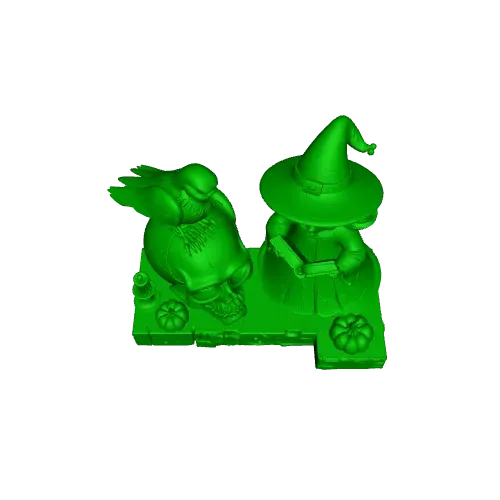 4472 Witch with Skull and Pumpkin Color 3D Model STL DND — Фото 3 из 3