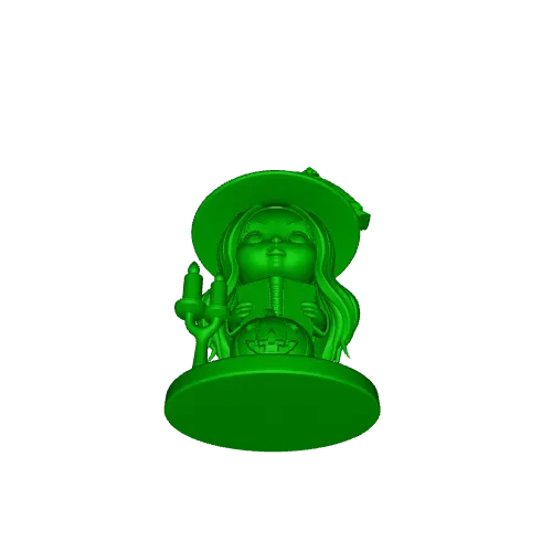4016 Witch with Skull, Raven and Pumpkin 3D DND STL — Image 2 of 3