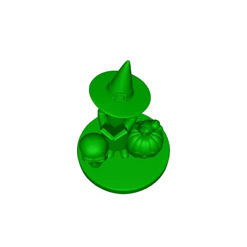 3777 Witch with Skull, Raven and Pumpkin magic 3D STL — Фото 5 из 5