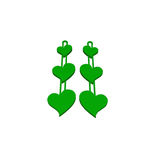 Triple Heart Drop Earrings - Valentine's Day — Фото 4 из 4