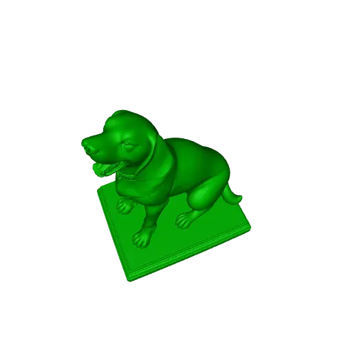 3394 Color 3D Model of Laughing Beagle Dog on Pedestal STL — Фото 4 из 4