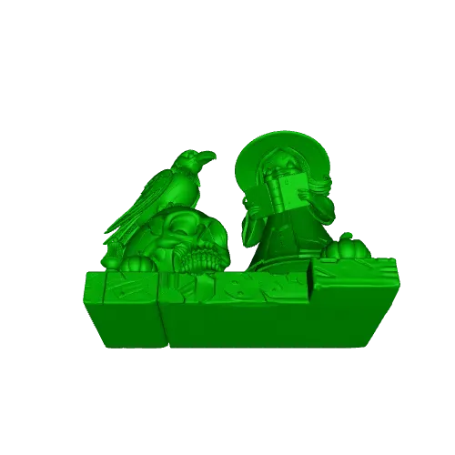 4472 Witch with Skull and Pumpkin Color 3D Model STL DND — Фото 2 из 3