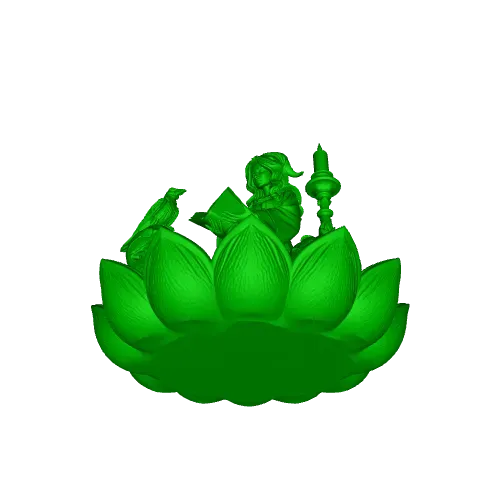 4470 Witch with Skull and Pumpkin Color 3D Model STL DND — Фото 3 из 4