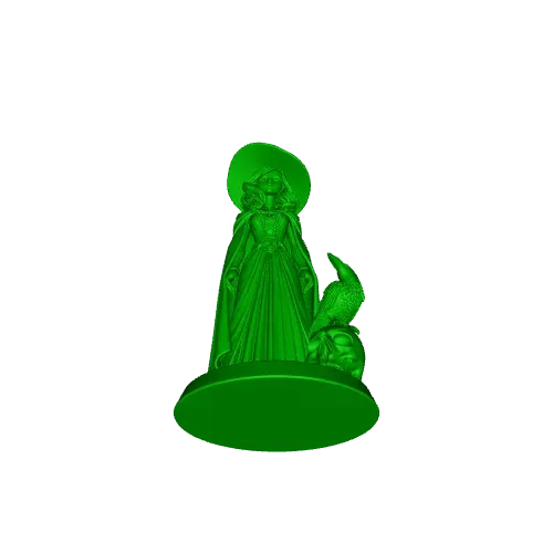 4474 Elegant Witch with Raven and Skull STL DND ARTE — Фото 2 из 3