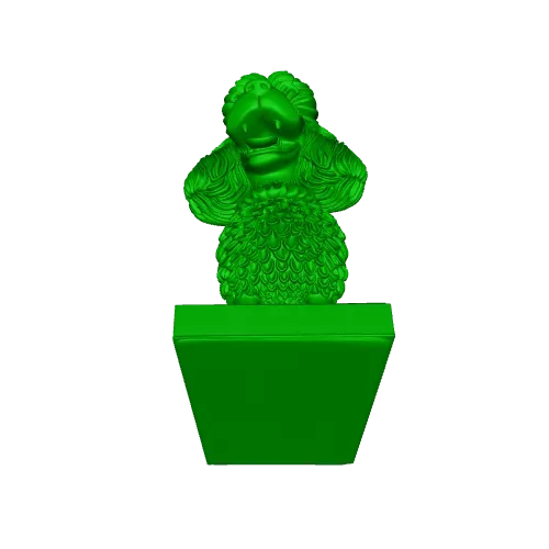 3563 Laughing Poodle Totem Full-Body Color 3D Model STL — Фото 4 из 5
