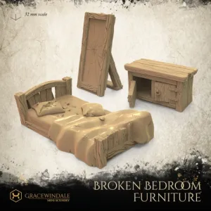Broken Bedroom Furniture STL Model