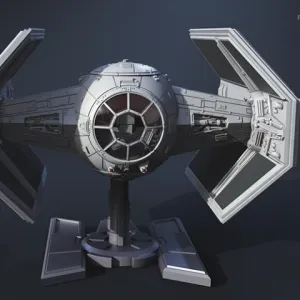 TIE Advanced 3D Printing Model Assembly + Action