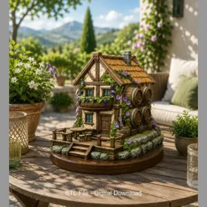 Fantasy Wine Cottage - Medieval Vineyard House STL for 3D Printing