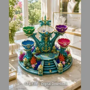 Oceanic Treasure Shrine Organizer STL File for 3D Print