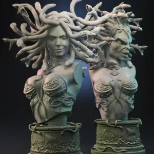 Medusa Gorgon Bust 3D Printer Files | Assembly