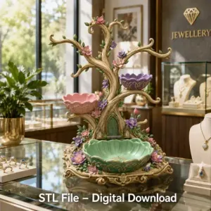 Enchanted Blossom Jewelry Tree STL File for 3D Print