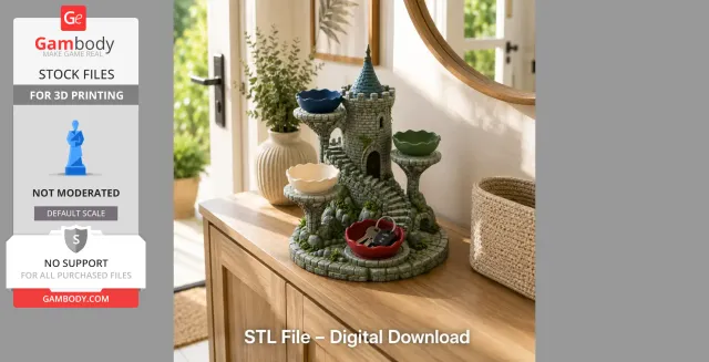 Fantasy Castle Key and Trinket Organizer STL File for 3D Print — Фото 6 из 6