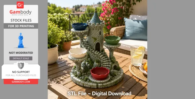 Fantasy Castle Key and Trinket Organizer STL File for 3D Print — Фото 4 из 6