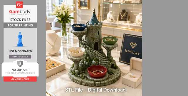 Fantasy Castle Key and Trinket Organizer STL File for 3D Print — Фото 3 из 6