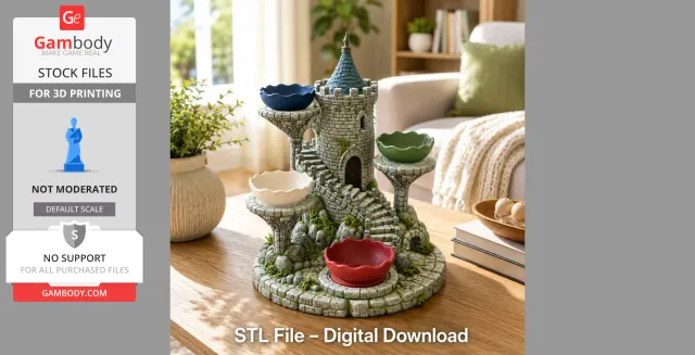 Fantasy Castle Key and Trinket Organizer STL File for 3D Print — Фото 5 из 6