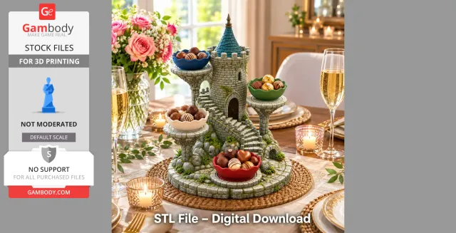 Fantasy Castle Key and Trinket Organizer STL File for 3D Print — Фото 2 из 6