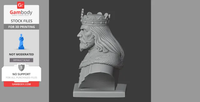 Boleslaw the Brave Bust - Historical Warrior STL — Фото 8 из 9