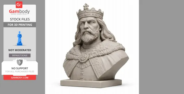 Boleslaw the Brave Bust - Historical Warrior STL — Фото 2 из 9
