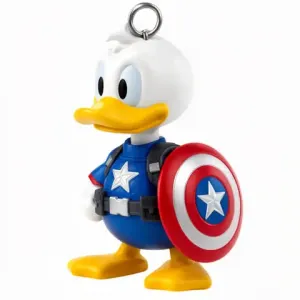 Donald Duck Captain America Ring Figure - Mashup Figure STL