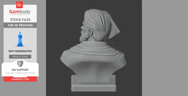 Marco Polo Bust - Historical Warrior STL — Image 6 of 9