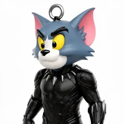 Tom Cat Black Panther Ring Figure - Mashup Figure STL