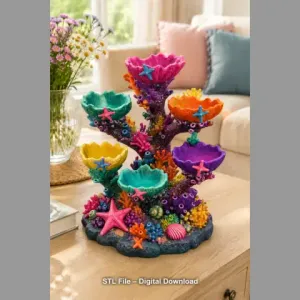 Colorful Coral Reef Tree Organizer STL File for 3D Print