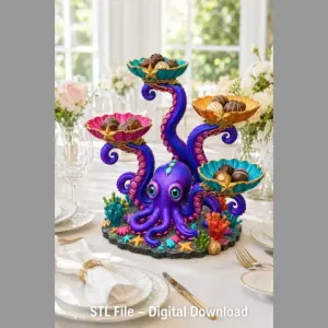 Magical Ocean Octopus Organizer STL File for 3D Print