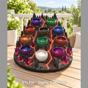 Volcanic Dragon Egg Mountain Organizer STL File for 3D Print