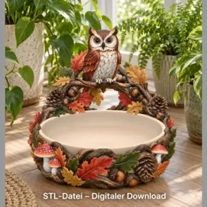 Autumn Owl Bowl Organizer STL File for 3D Print