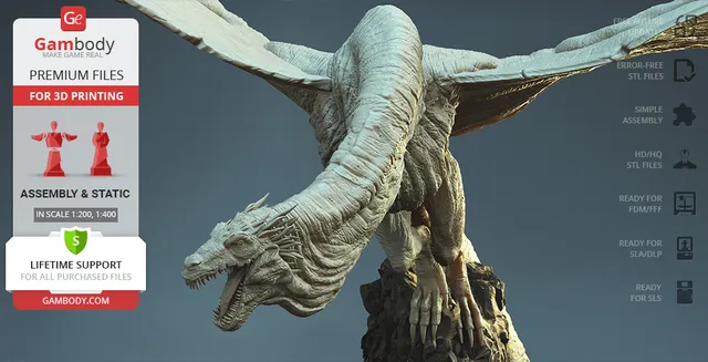 Vhagar Dragon 3D Printer Files | Assembly — Фото 8 из 9