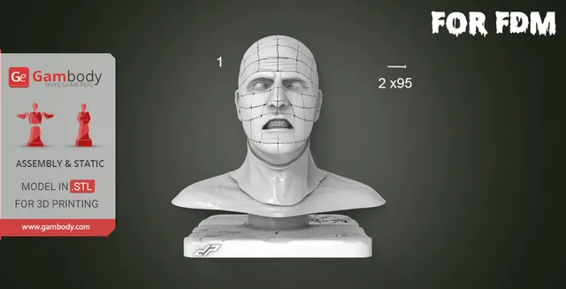 Pinhead Bust 3D Printing Miniature | Static — Фото 7 из 9