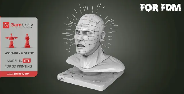 Pinhead Bust 3D Printing Miniature | Static — Фото 8 из 9