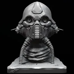 Edrio Two Tubes Bust 3D Printing Miniature | Static
