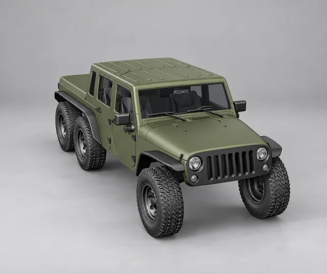 1:10 Jeep Wrangler JKU 6×6 Pickup(with interior set) — Фото 3 из 27
