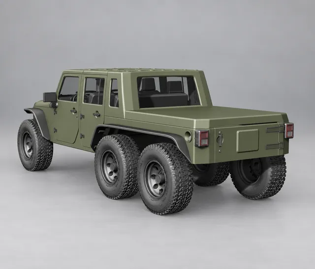 1:10 Jeep Wrangler JKU 6×6 Pickup(with interior set) — Фото 2 из 27