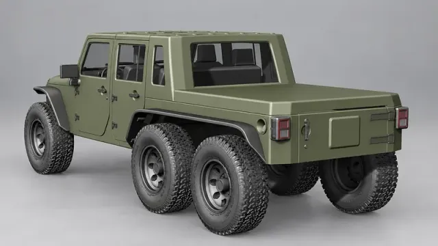 1:10 Jeep Wrangler JKU 6×6 Pickup(with interior set)